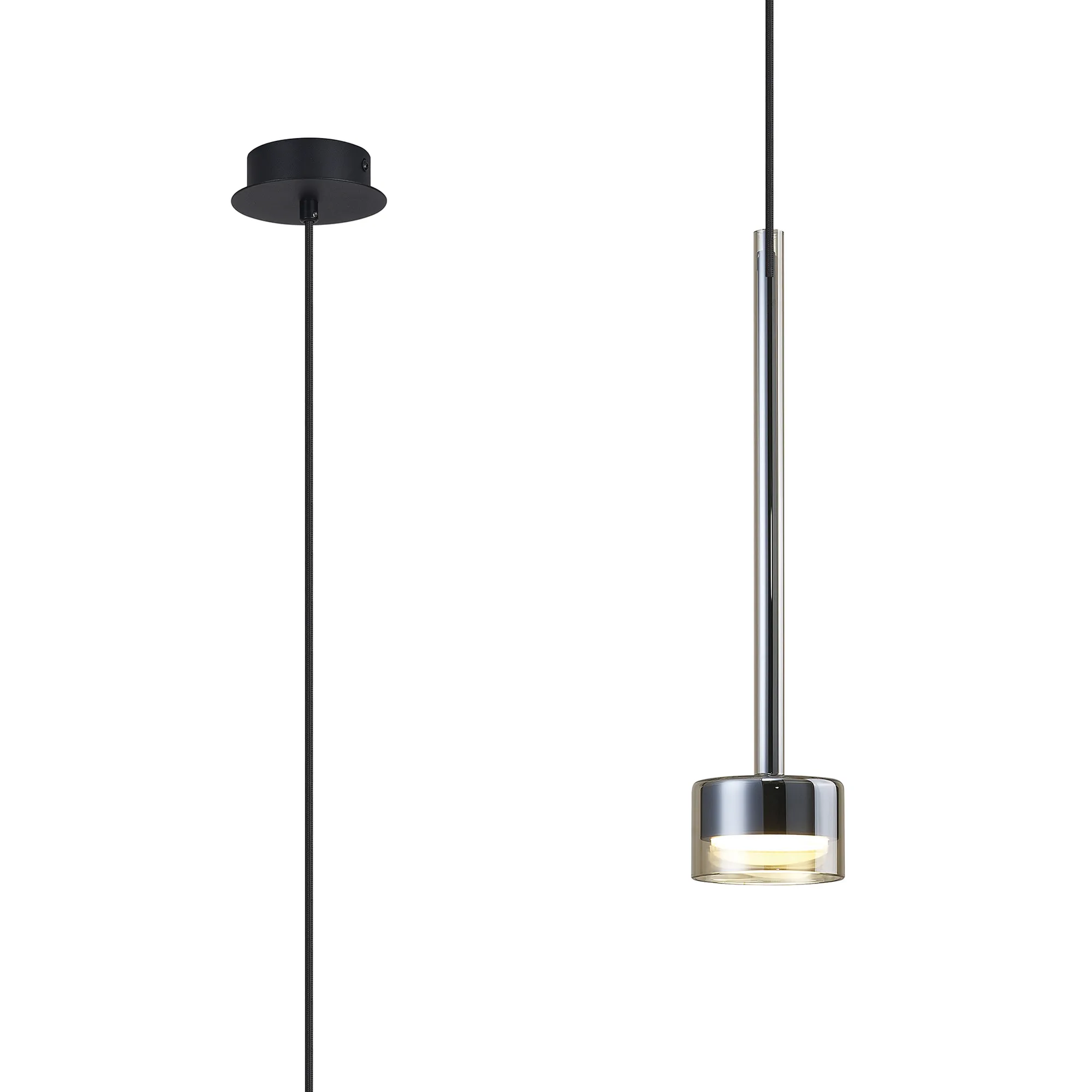 M7876/3000K  Tonic Pendant 1 Light 3000K Bronze/Black/Bronze Glass